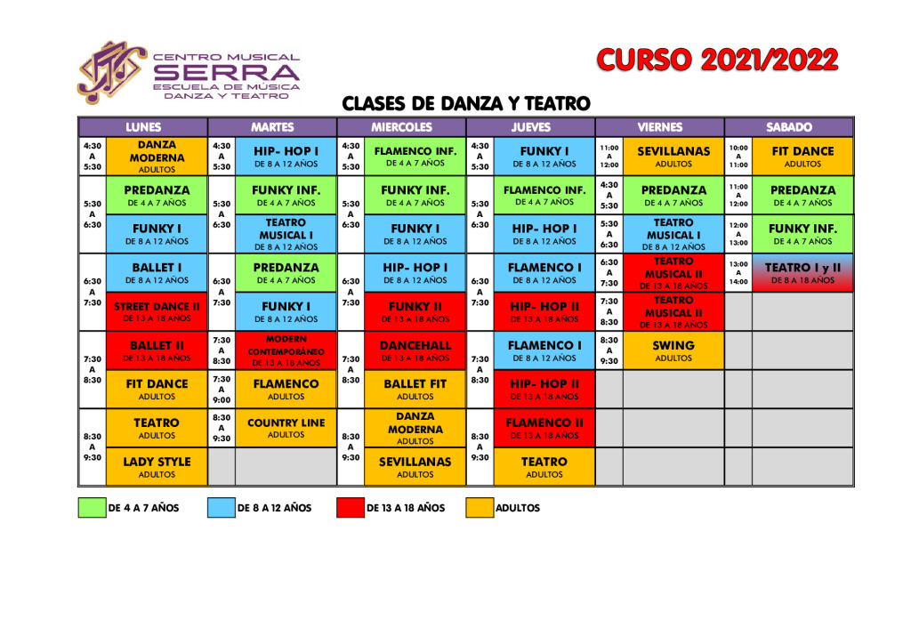 thumbnail of HORARIOS CLASES DE DANZA TEATRO 2021-2022
